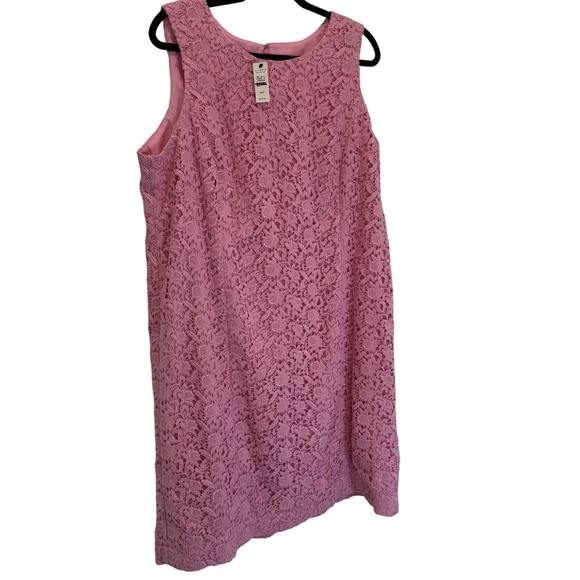 Talbots Woman Petites Pink Floral Lace Sleeveless Dress 18WP‎ New - Picture 1 of 9